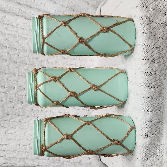 Handmade Sea Foam Knotted Glass Decor Set of 3 - Picture 2 of 7